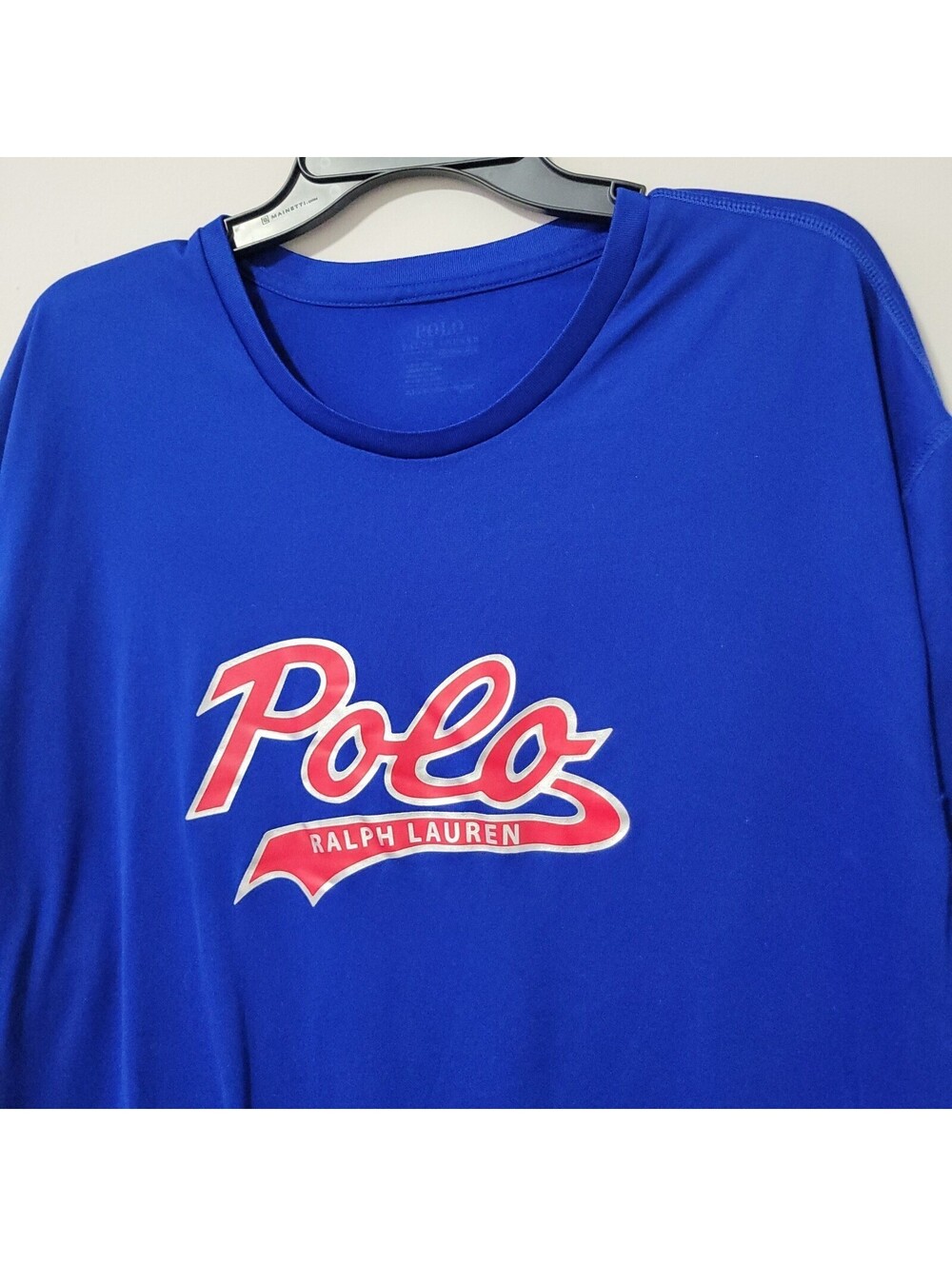 Polo Ralph Lauren T-Shirt Mens 2XLT Blue Big Logo Graphic Performance Casual